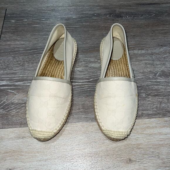 Gucci Cream White GG monogram Espadrilles Size EU 36 - Picture 1 of 8